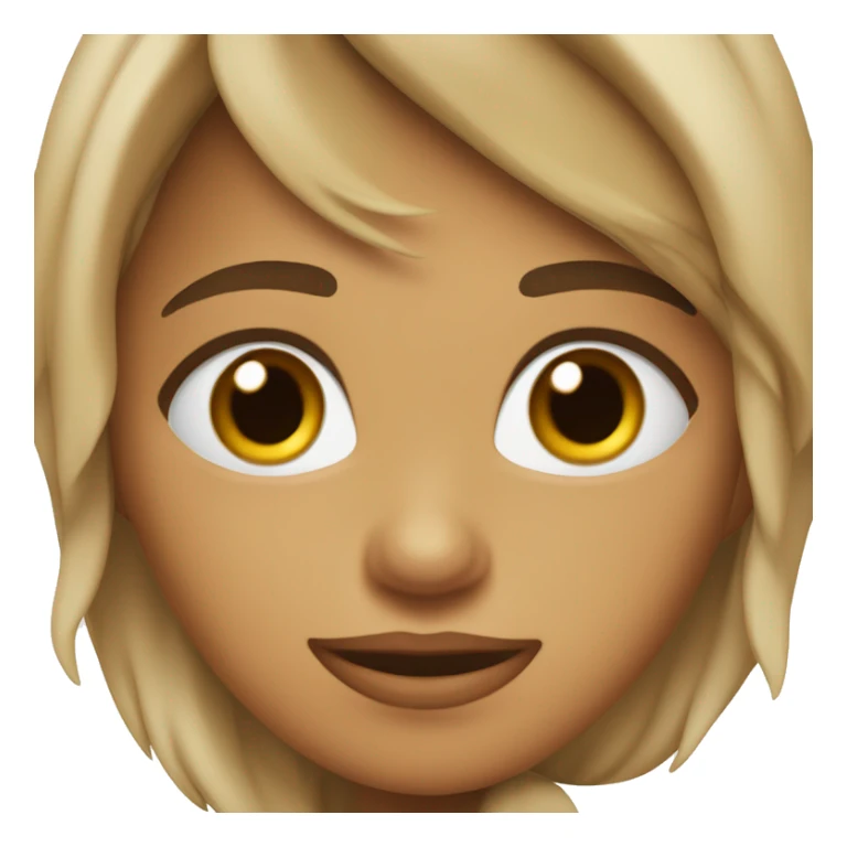 Chica con pelo marrón ondulado largo, ojos marrones y piel muy blanca sticker