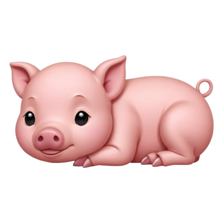 Sleeping Piglet – tiny pink pig curled up, eyes closed sticker