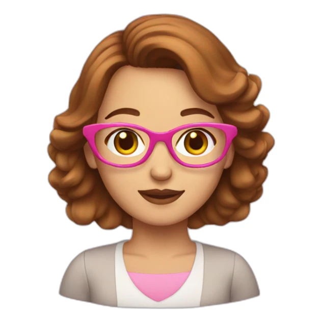 woman with Brown hair and pink frame sticker
