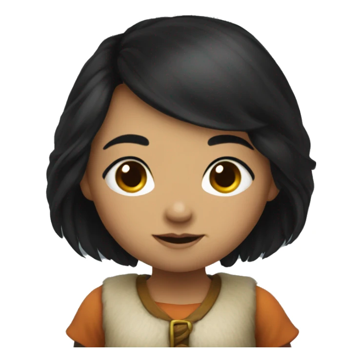 a dwarf girl with black hair sticker