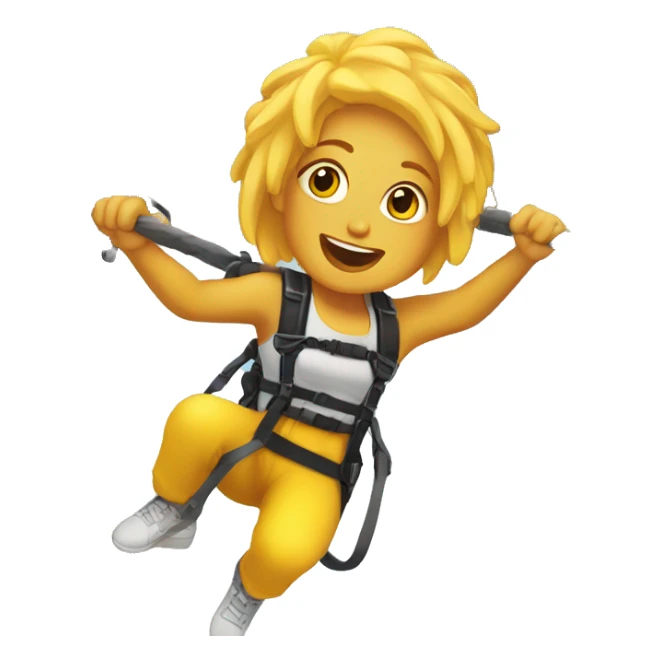 woman with yellow hair, mixed skin, does a bungee jump sticker