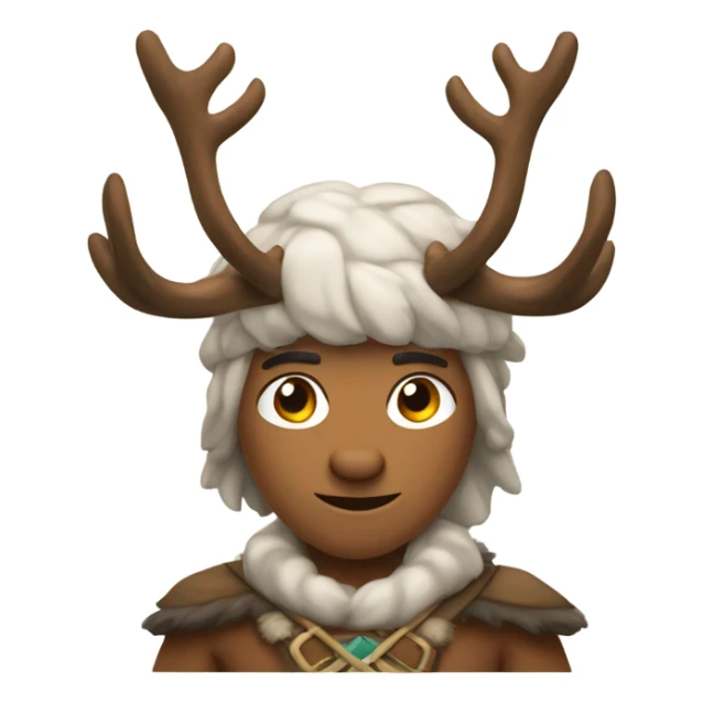 An anthropomorphic male reindeer warrior sticker