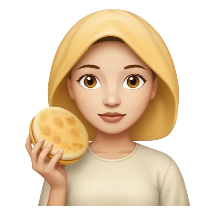 A woman with a one arepa sticker