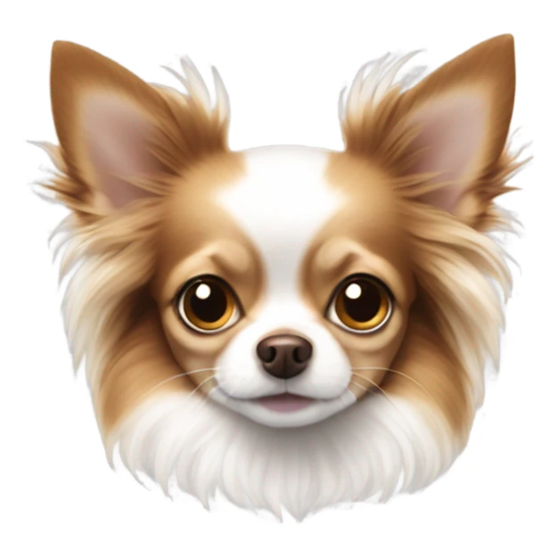 Brown and white long-haired Chihuahua sticker