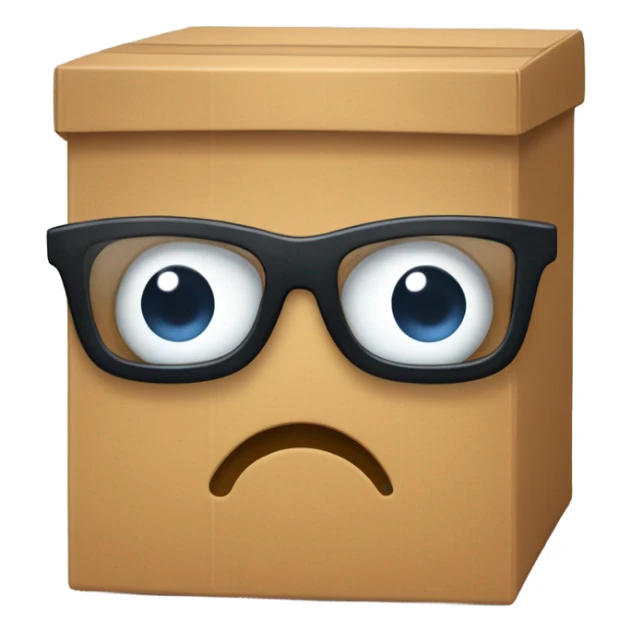 caja inteligente con lentes arriba de un corazon gigante sticker