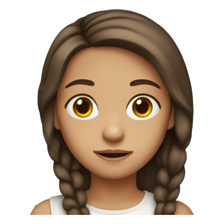 girl with brown hair side eyeing  sticker