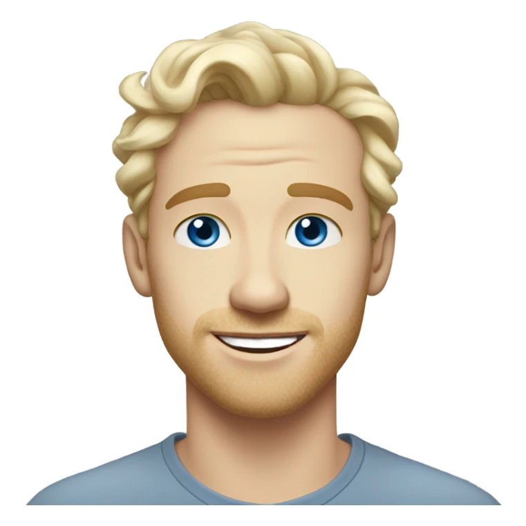 light curl blonde 30yo man blue eyed pale skin sticker