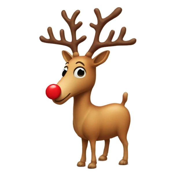 a peanut with legs, that also has a red nose and reindeer antlers sticker