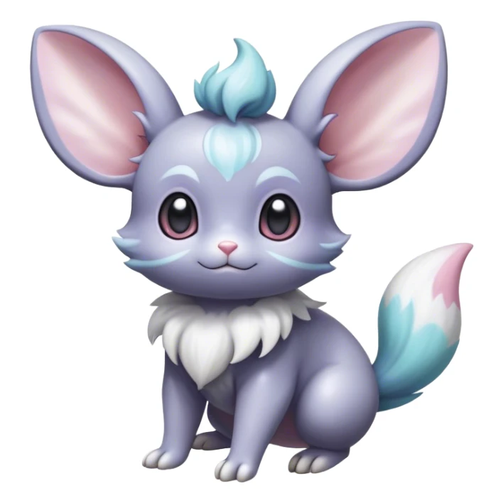 Shiny Vibrant Colorful Rare Minccino-Espurr-Cinccino-creature-hybrid sticker