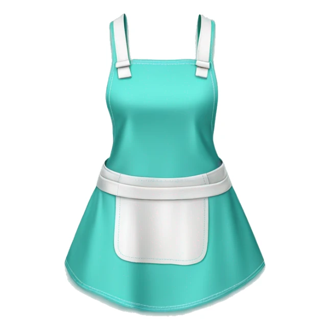 Realistic isolated flat tiffany blue apron tied in the front.  sticker