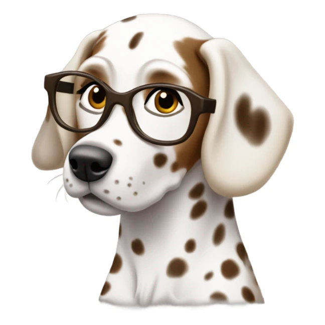Dalmatian-with-cute-woman brown hair glasses sticker