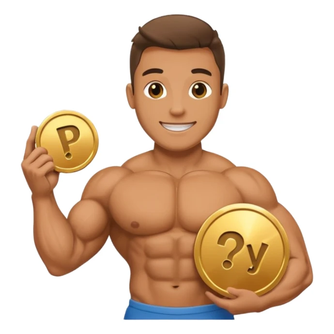 a happy bodybuilder holding youtube golden play button sticker