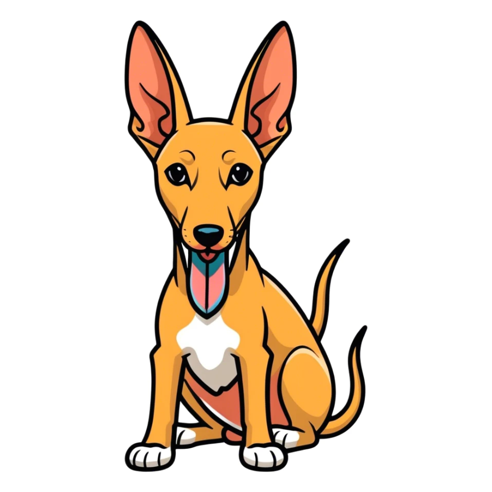 An Egyptian pharaoh hound with its tongue out sticker