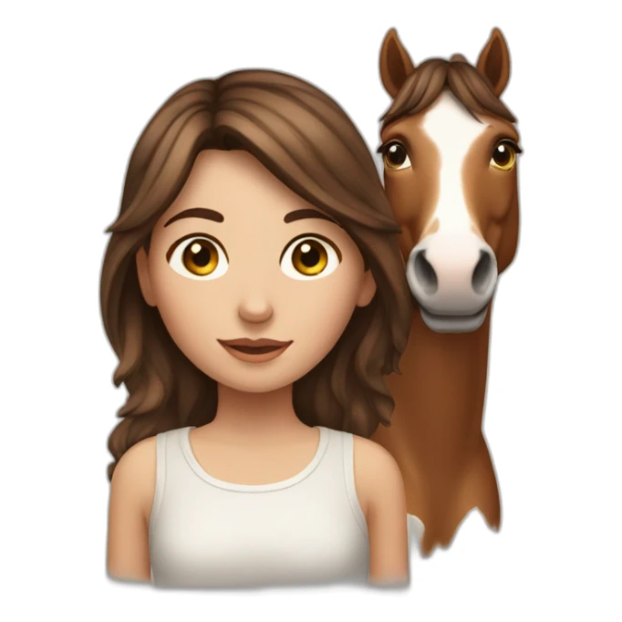Brown haired Girl with a spotted horse sticker