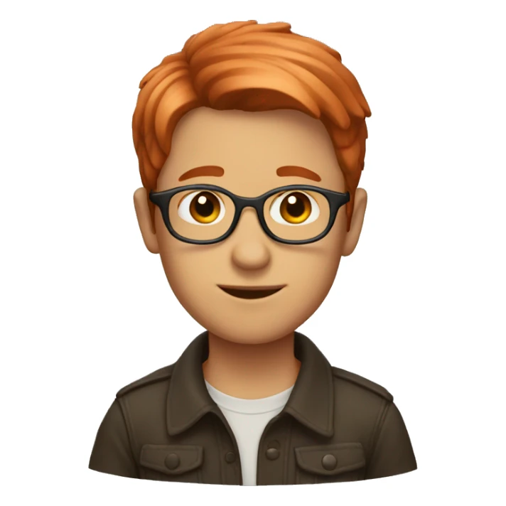 boy with copper hair and glasses sticker