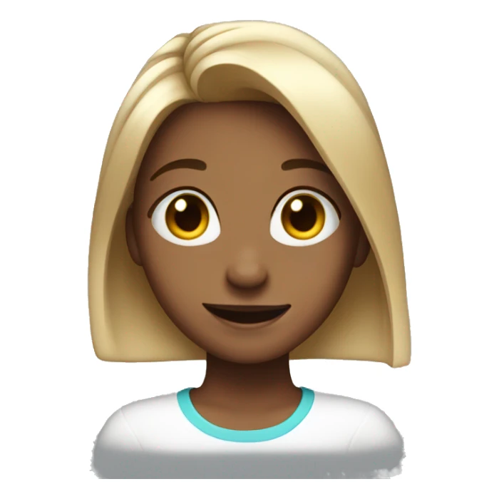 Girl saying hi with highlights in her hair sticker