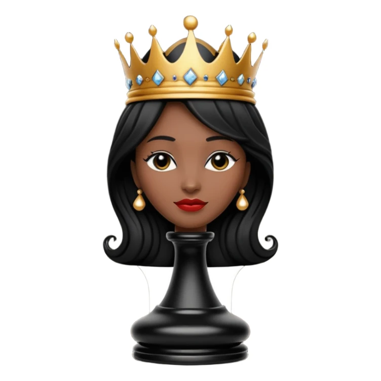 black queen chess piece, classic chess queen with crown sticker