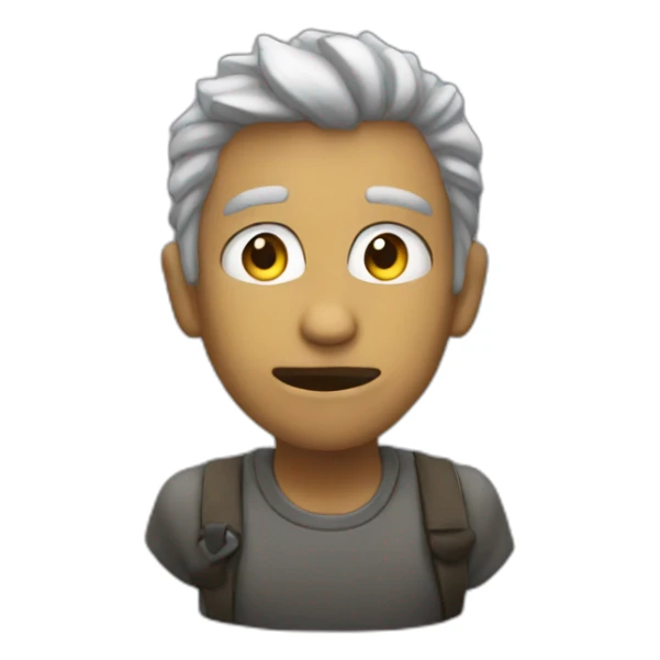 Persona asiendo el mewing sticker