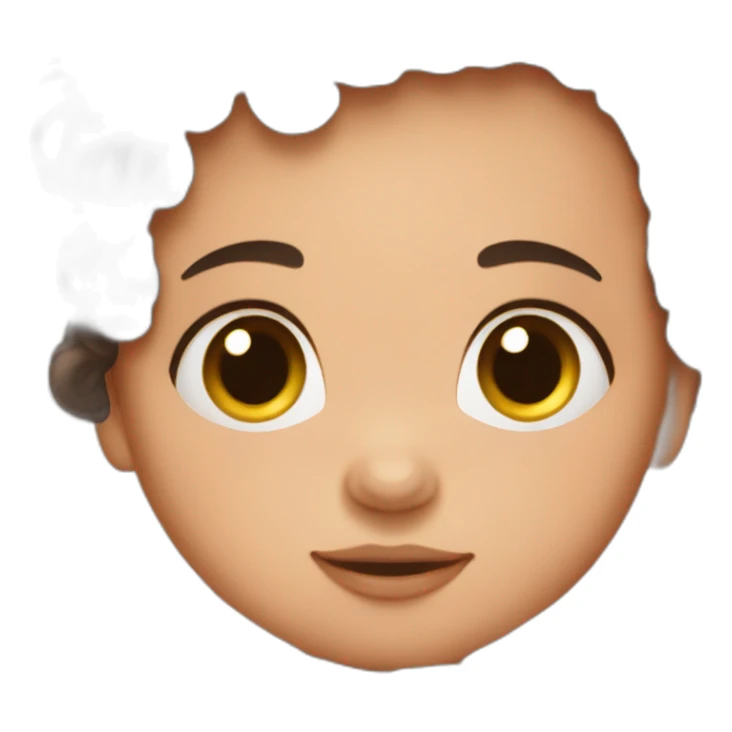 New born baby with dark brown hair sticker