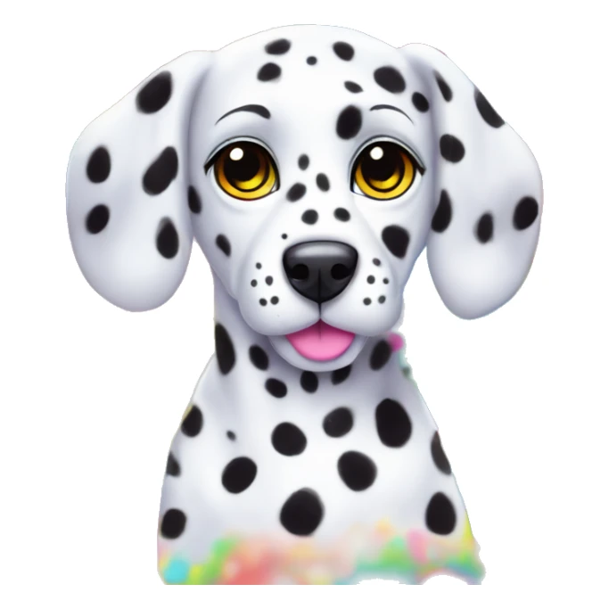 lisa frank rainbow dalmatian puppy sticker