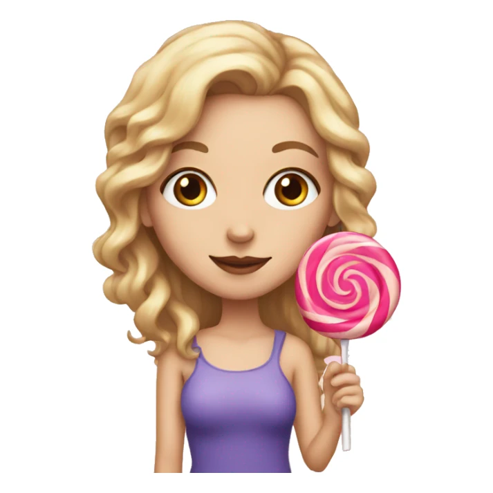 white girl with lollipop sticker