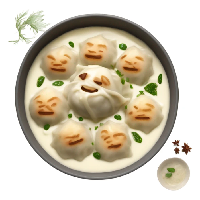 Mantu afghan dumplings in yogurt sauce sticker