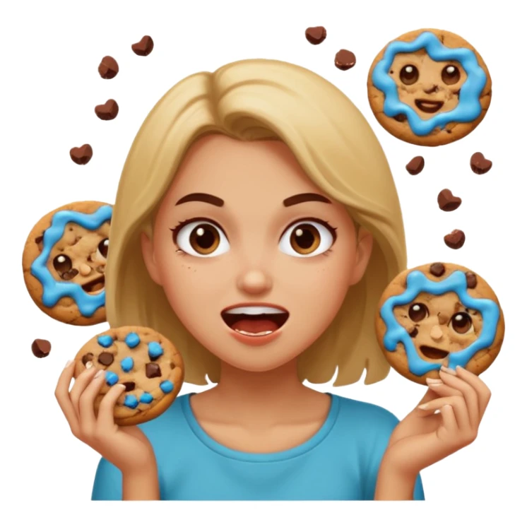 Angry gurls that’s eating a lot of cookies sticker