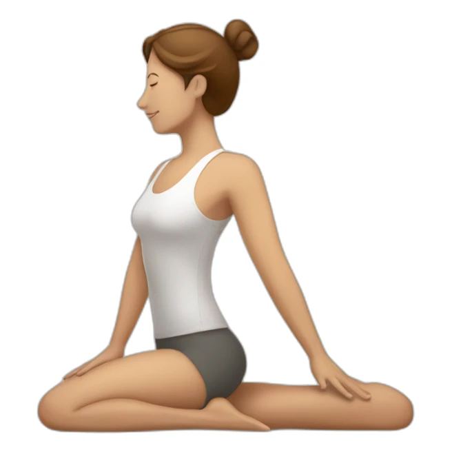 Yoga white woman brown hair downward dog sticker
