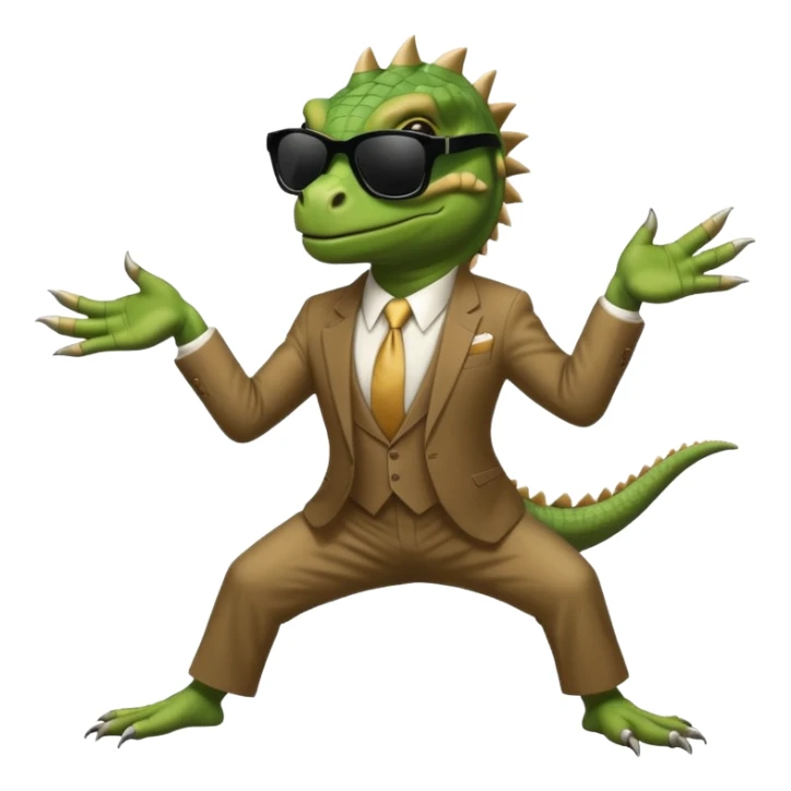capitalist iguana banker godfather with black sunglasses breakdance sticker