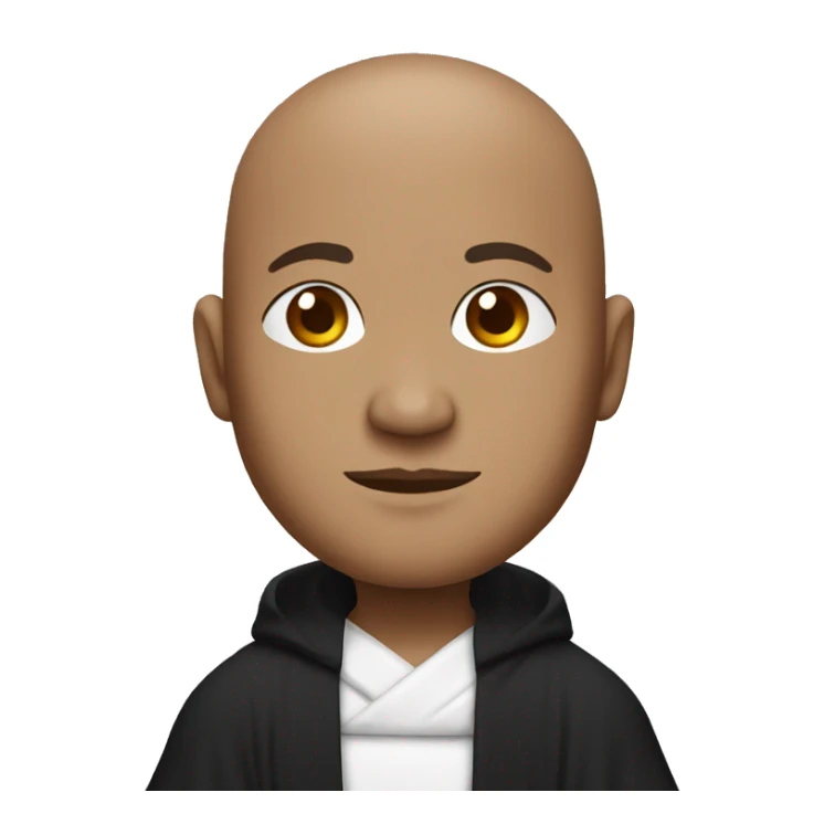 monk in black and white robe sticker