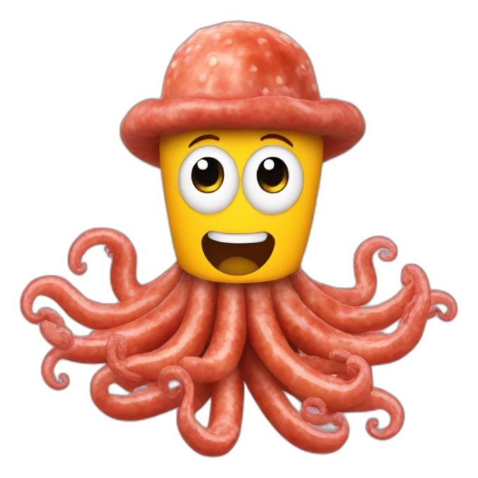 poulpe avec 8 tentacules saucisses sticker