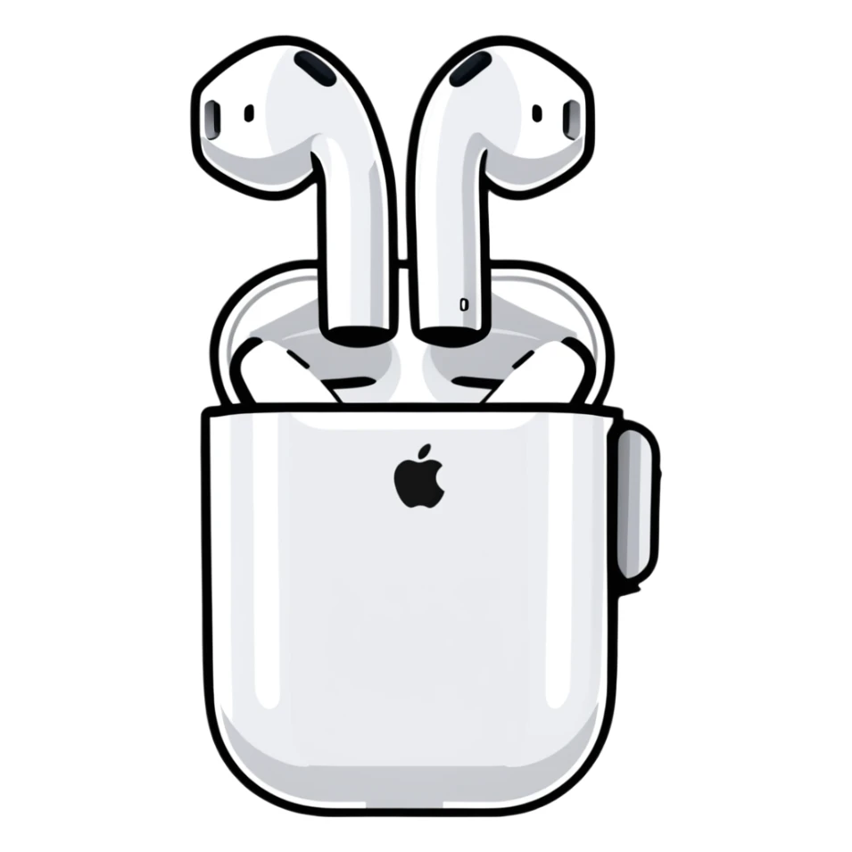 White Apple EarPods with cord and microphone sticker