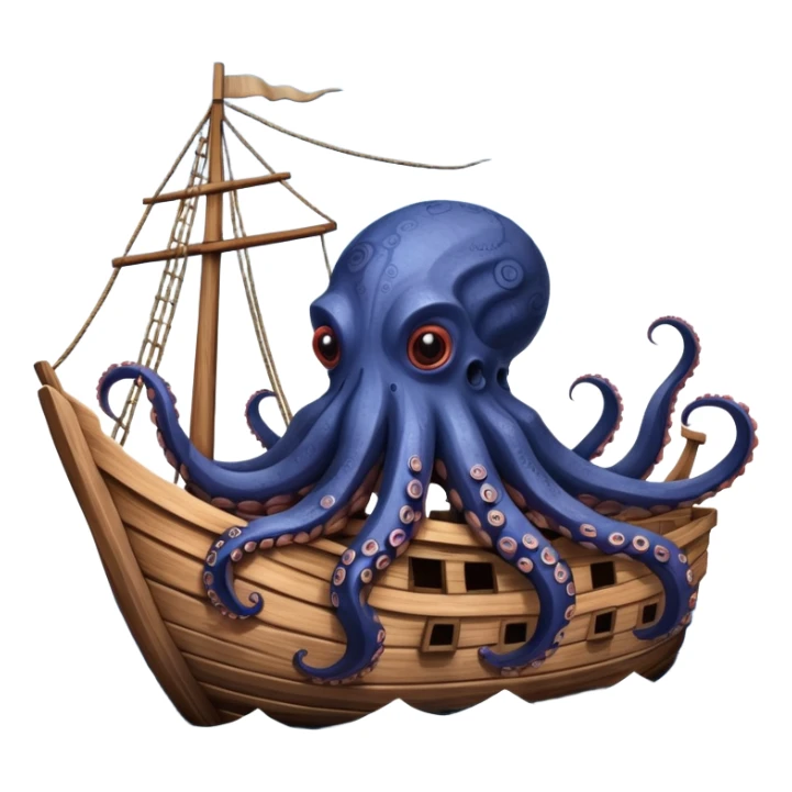 Kraken – Giant octopus with tentacles wrapping a ship sticker