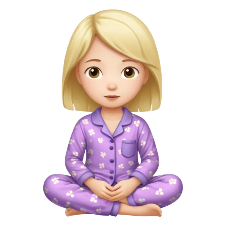 girl kid wearing cure pyjama sitting sticker
