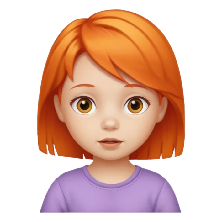 baby girl with orange hair sticker