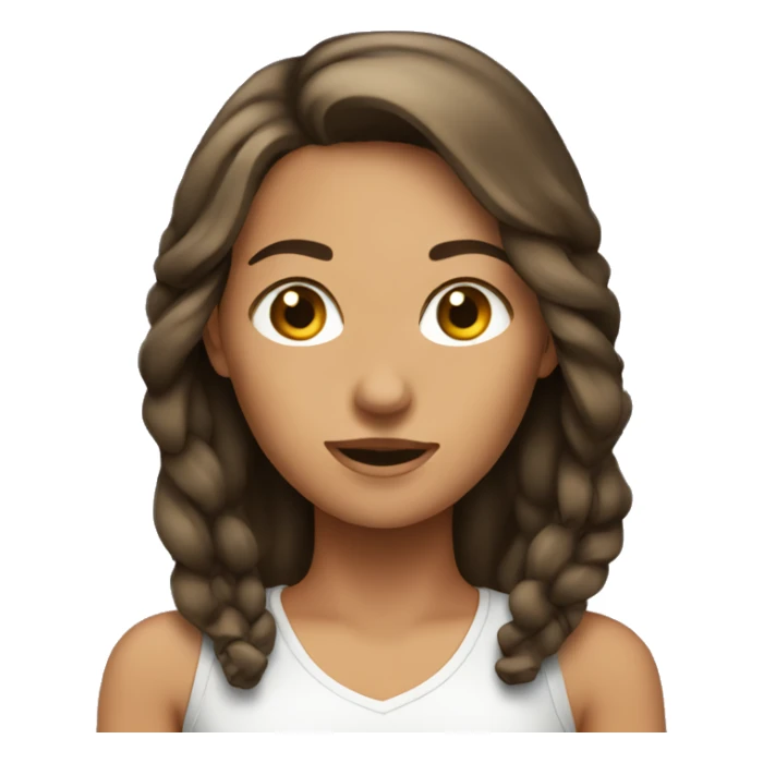 Brunette tan Female with a net  sticker