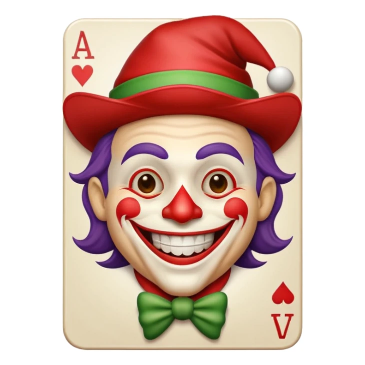 poker card with a jolly joker sticker