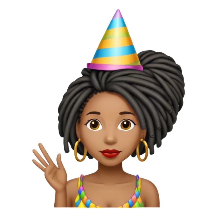 Black woman with locs birthday  sticker