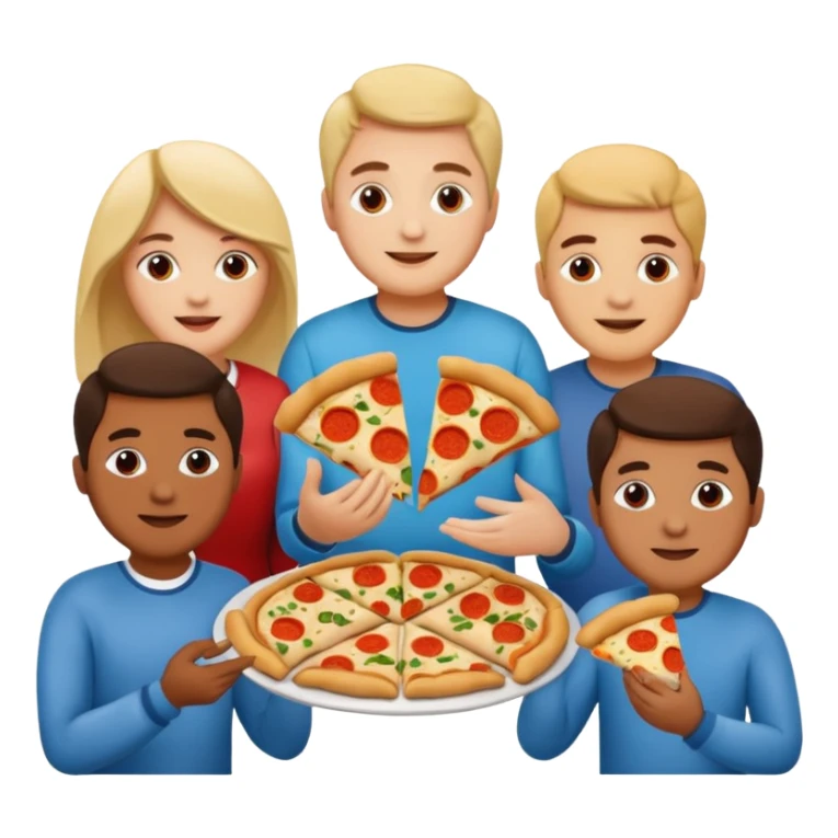 familia comiendo pizza y empanadas argentinas sticker