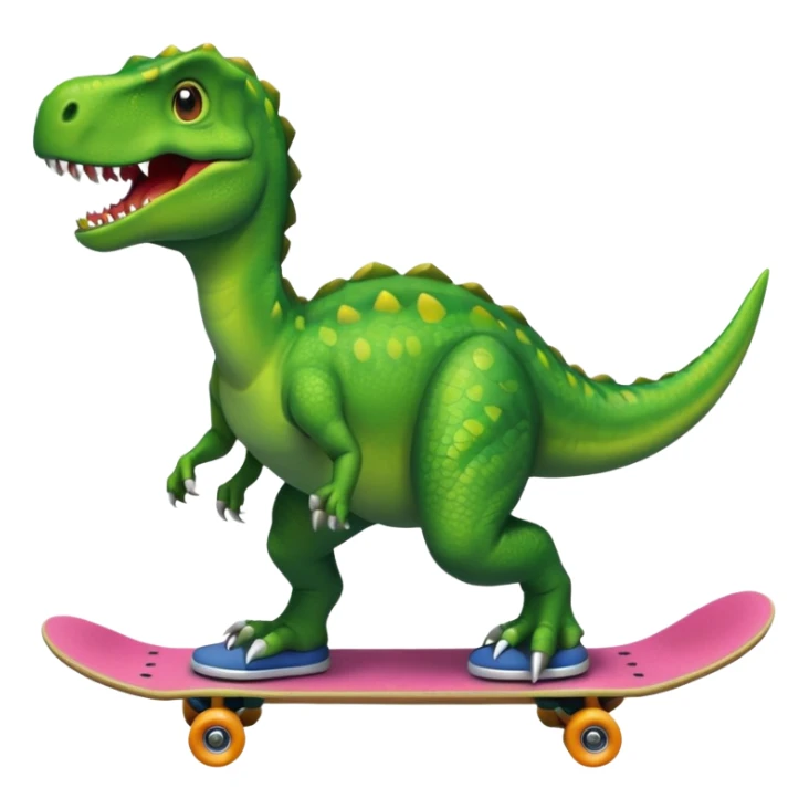 Dinosaur riding on a skateboard sticker