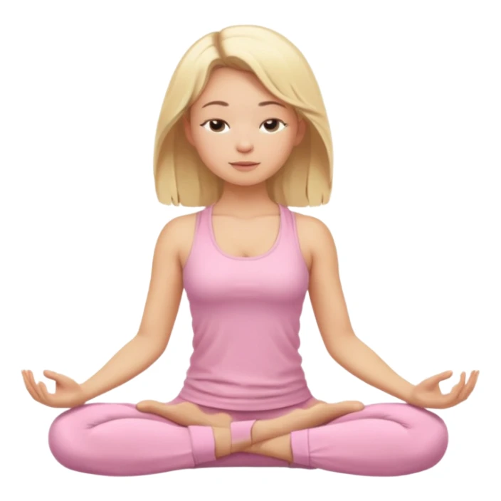 blonde yoga girl light pink clothes n sticker