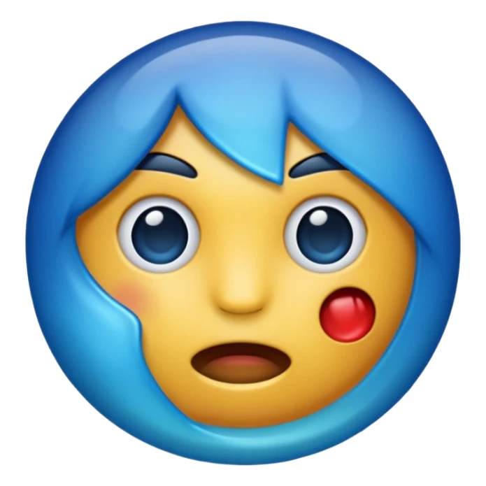 Give me a punching emoji with a blue gradient and transparency. sticker