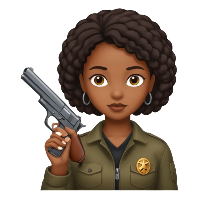 Black girl with a gun sticker