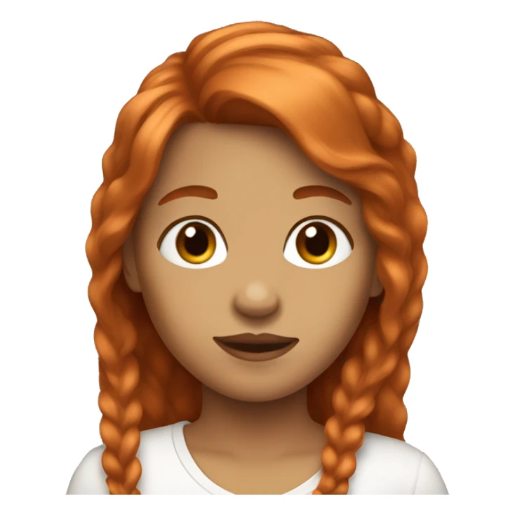 Girl with copper hair and shag mullet
 sticker