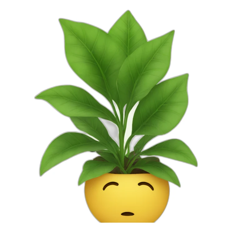 person hiding behind a plant sticker