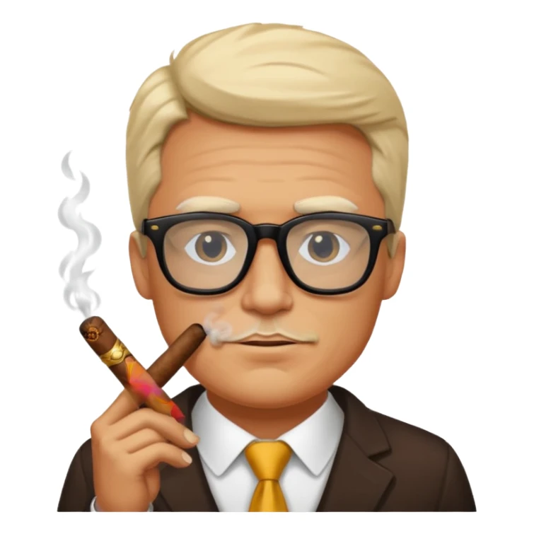 bold white guy in black glasses and cigar, Andrew Tate sticker