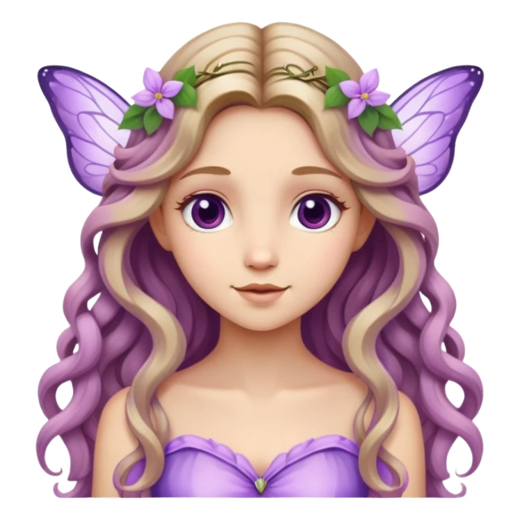 fairy wearing lilac, with long wavy dark blonde hair sticker