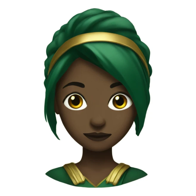 Black girl Green and gold Spartan  sticker