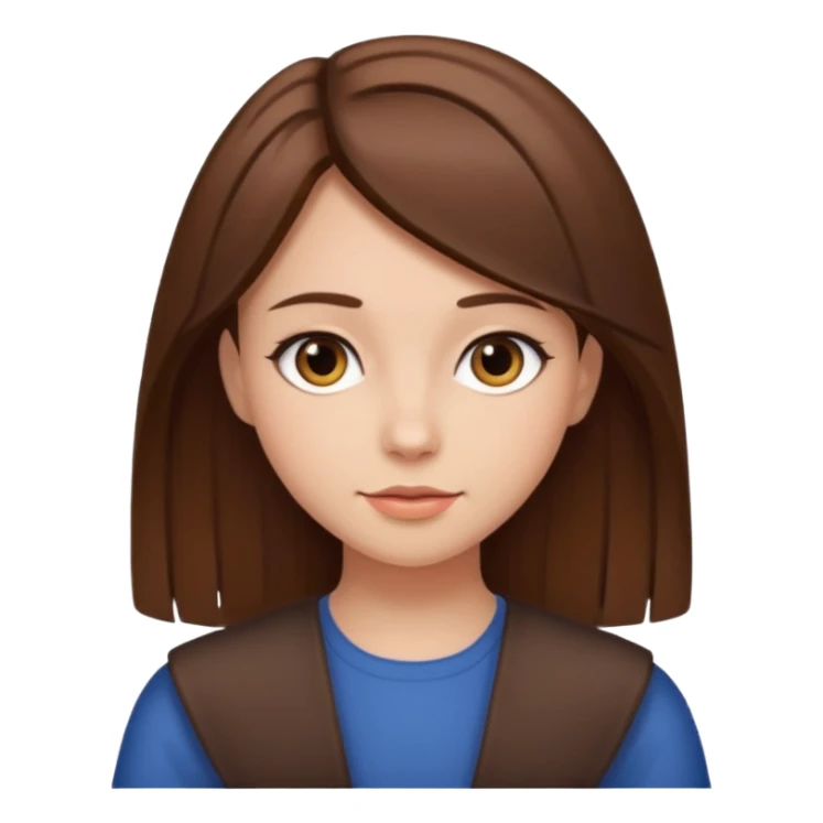 Girl with straight brown hair  sticker