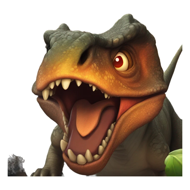 dinosaur is angry in the eyes of fire sticker